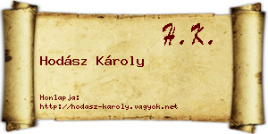 Hodász Károly névjegykártya
