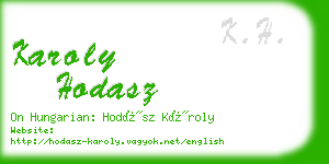 karoly hodasz business card